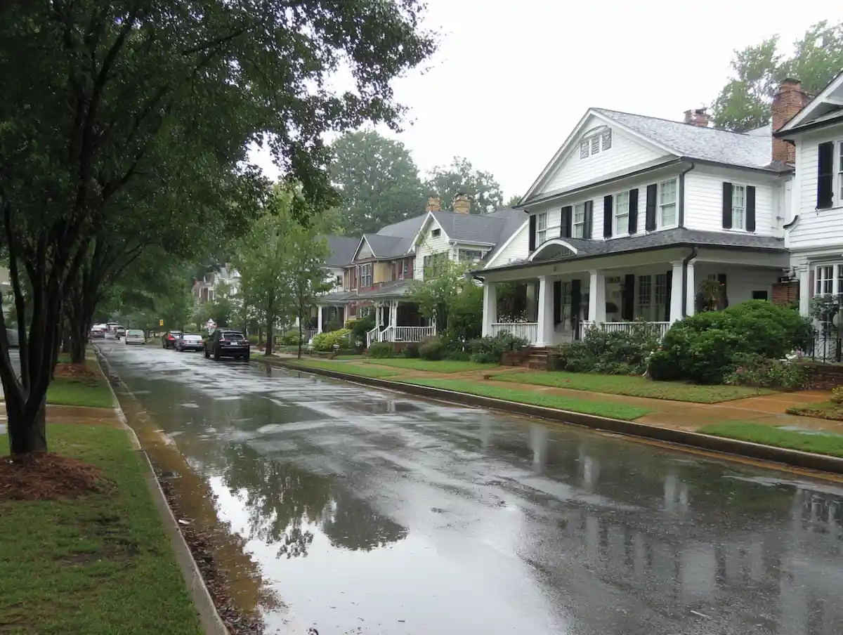 Raleigh NC neighborhood homes typical of Wake County construction