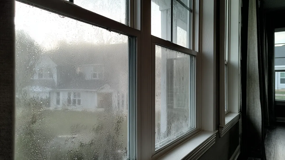 Window condensation inside new construction home caused by high indoor humidity