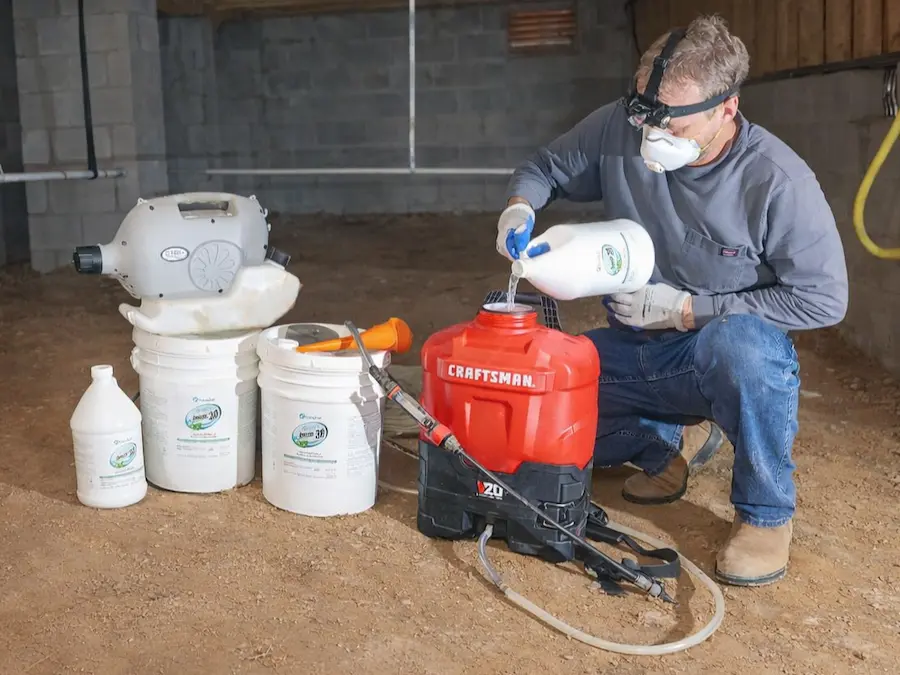 Benefect botanical disinfectant used for crawl space mold treatment